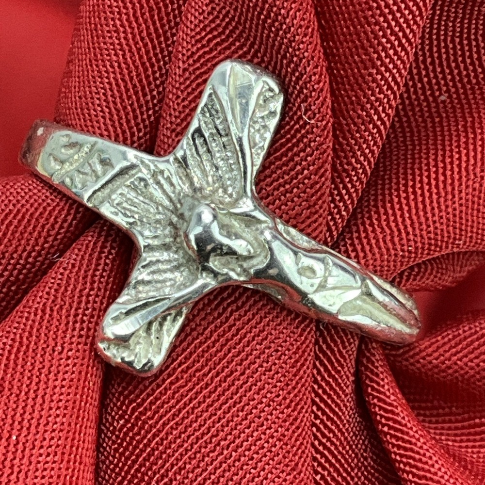 Sterling Silver 925 Jesus Crucifix Ring Size 6.75